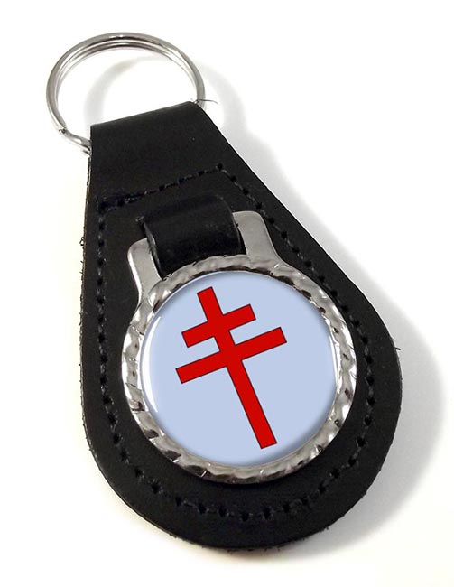 Patriarchal Cross Leather Key Fob